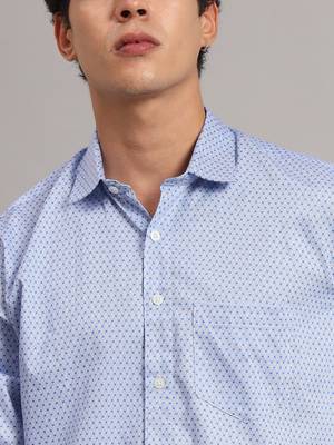 Men blue printed shirt 4