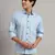 Men light blue printed shirt