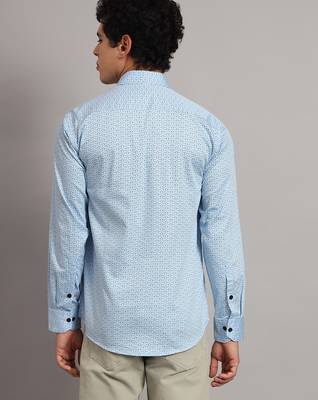 Men light blue printed shirt 3
