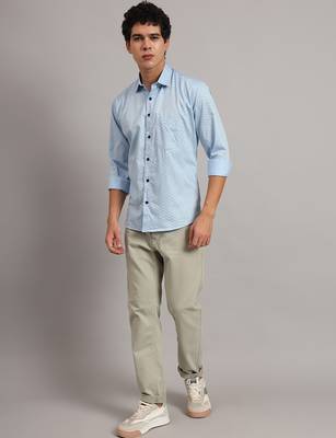 Men light blue printed shirt 5