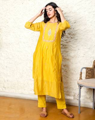 Mustard cyprus kurta set 1