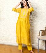 Mustard cyprus kurta set