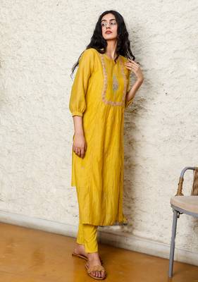 Mustard cyprus kurta set 2