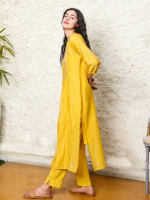 Mustard cyprus kurta set 3