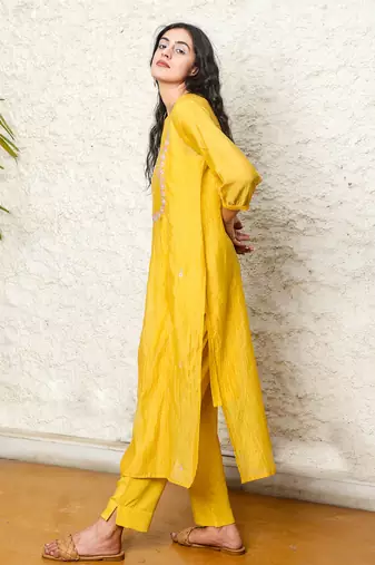 Mustard cyprus kurta set