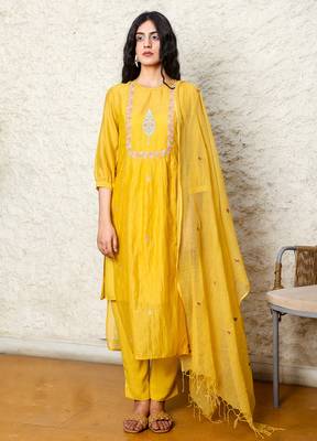 Mustard cyprus kurta set 4