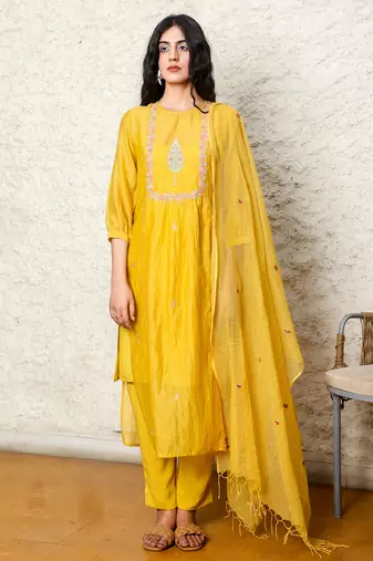 Mustard cyprus kurta set
