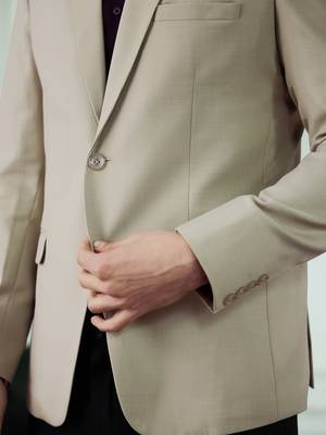 Men's beige classic blazer 5