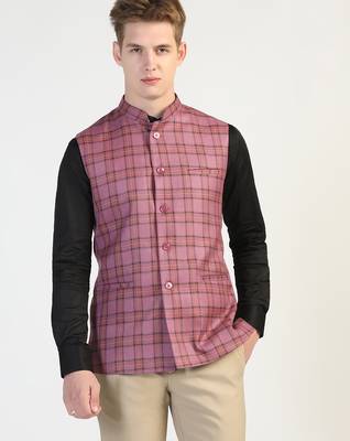 Purple checked waistcoat 1