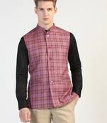 Purple checked waistcoat