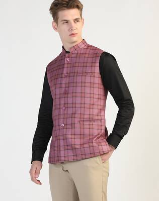 Purple checked waistcoat 2