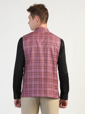 Purple checked waistcoat 3