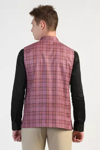 Purple checked waistcoat