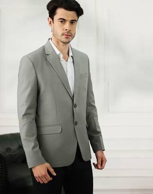 Men's light grey sleek blazer 2