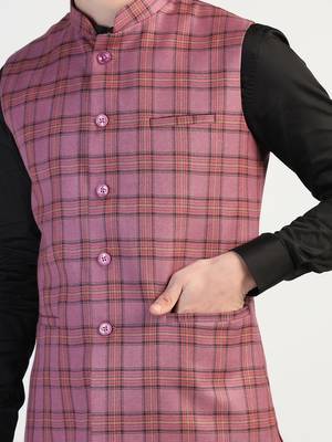 Purple checked waistcoat 4