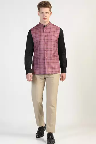 Purple checked waistcoat