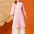 Hand embroidered pink cotton lucknowi chikankari straight kurta