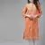 Hand embroidered rust cotton lucknow chikan straight kurta