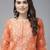 Hand embroidered rust cotton lucknow chikan straight kurta