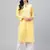 Hand embroidered yellow cotton lucknowi chikankari straight kurta