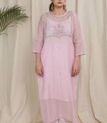 Pink embroidered kurta set