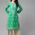 Hand embroidered bottle green cotton lucknowi chikankari straight kurta