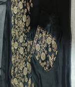 Black Color Jimmy Choo Floral Hand Embroidery Saree