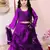 Purple embroidered cotton silk a line lehenga choli dupatta