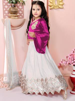 Pink embroidered velvet a line lehenga choli dupatta 2