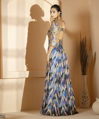 Multicolor georgette printed dress 2