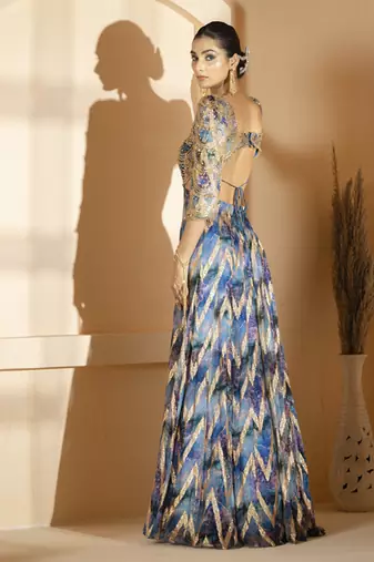 Multicolor georgette printed dress