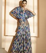 Blue georgette printed co ord set