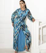 Blue georgette printed kurta set