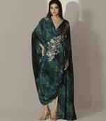 Multicolor crepe printed kaftan