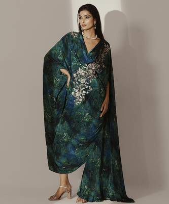 Multicolor crepe printed kaftan 2