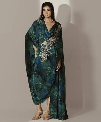 Multicolor crepe printed kaftan 5