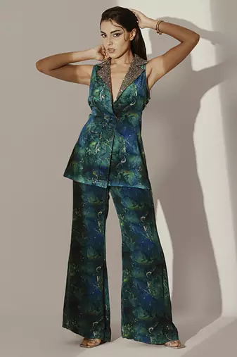 Multicolor crepe printed co ord set