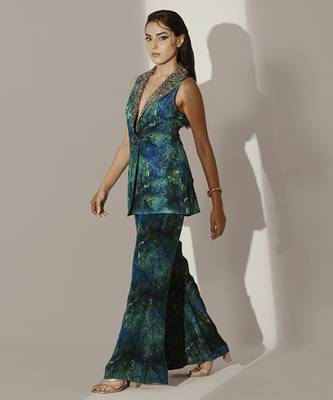 Multicolor crepe printed co ord set 3