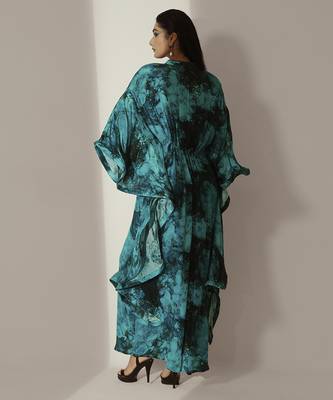 Blue crepe printed kaftan 4