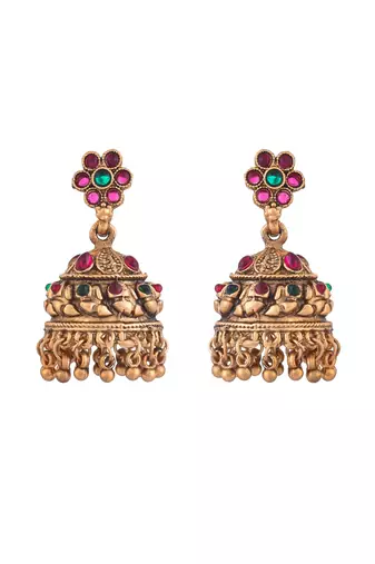 Latest stylish design fancy pearl choker traditional temple necklace jewellery set