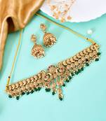 Fancy pearl choker traditional temple necklace jewellery set for women