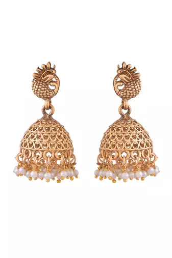 Fancy pearl choker traditional temple necklace jewellery set for women