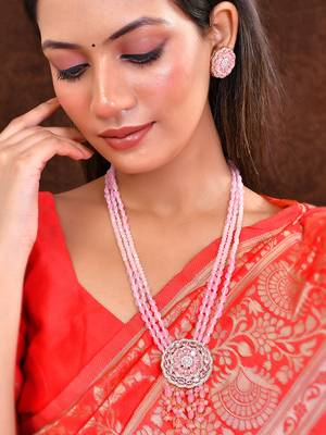 Tranding american diamond jewellery set with artificial beads 1