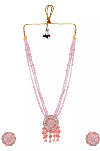 Tranding american diamond jewellery set with artificial beads