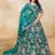 teal green sequins silk lehenga set choli with dupatta with dupatta