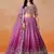 rani pink georgette lehenga set choli with dupatta