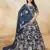 navy blue dori embroidered silk lehenga set choli with dupatta with dupatta