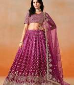Pink Zari Embroidered Lehenga Choli With Dupatta