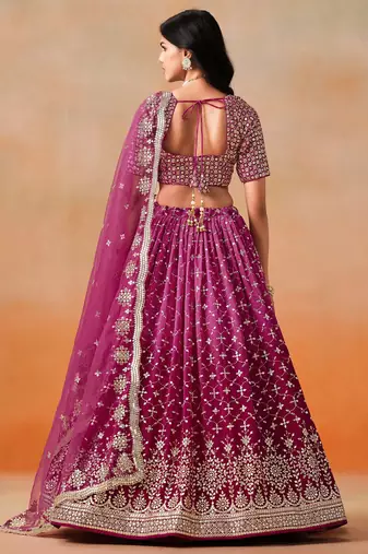 pink zari embroidered lehenga set choli with dupatta with dupatta