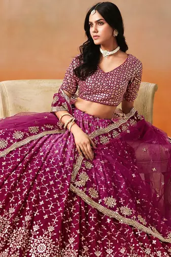 pink zari embroidered lehenga set choli with dupatta with dupatta